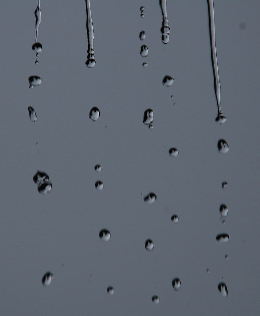 rain, raindrops, water, droplet, droplets, gray, wet, liquid HD wallpaper