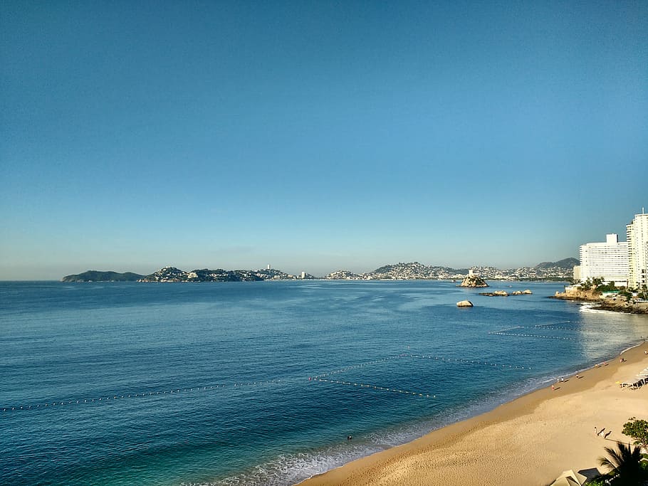Acapulco, Dawn, Beach, sea, water, blue, travel destinations, HD wallpaper