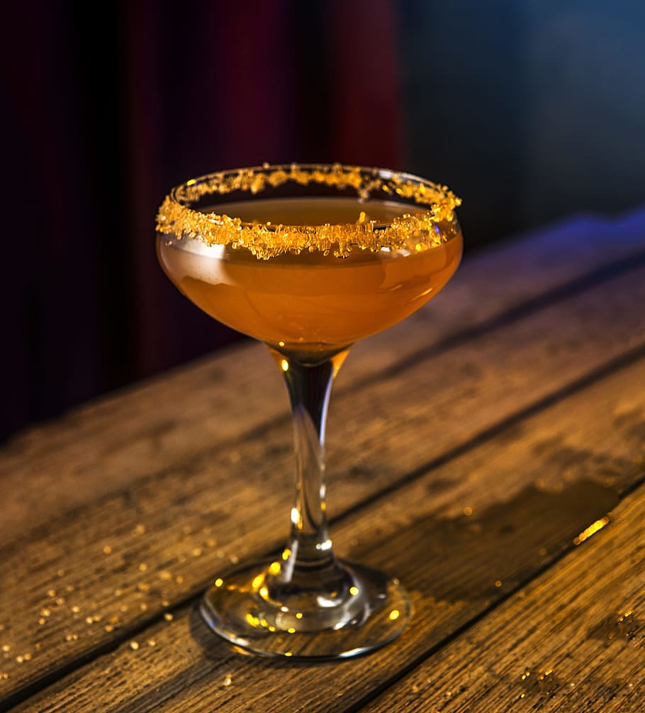 Clear Liquor Glass With Orange Liquid, alcohol, alcoholic, bar, HD wallpaper
