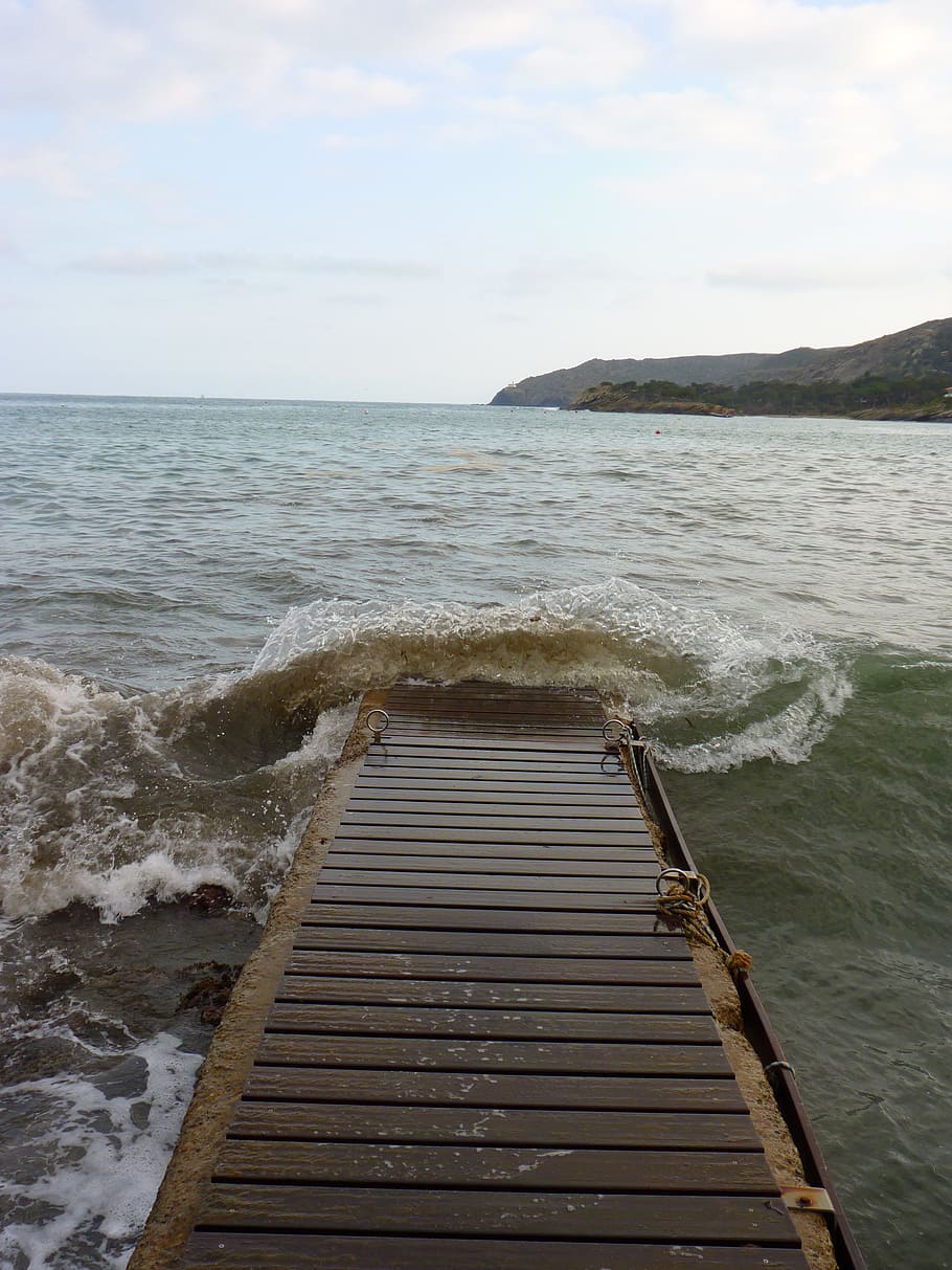 sea, web, wave, water, anlegstelle, sky, horizon, beauty in nature HD wallpaper