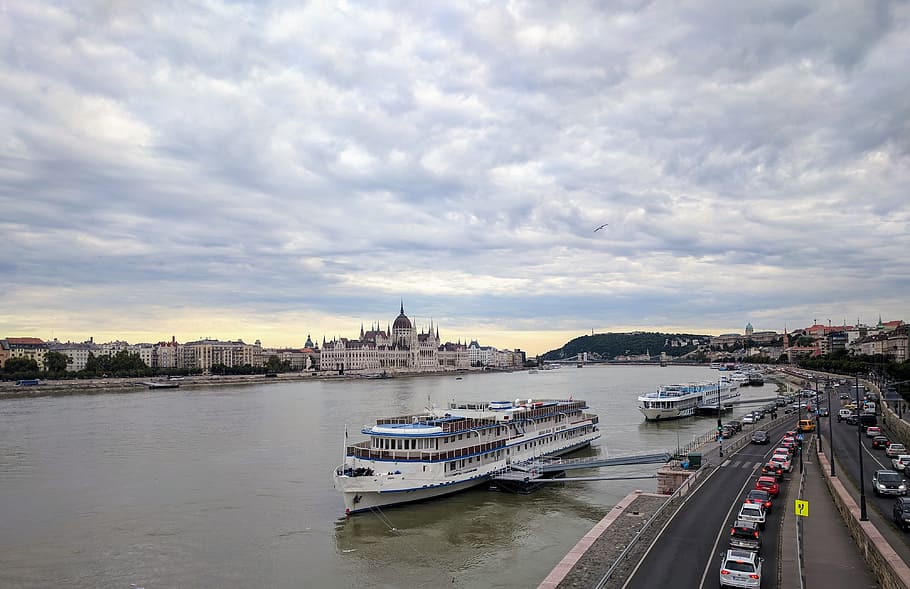 budapest, danube, river, sky, clouds, parliament, capital, famous HD wallpaper