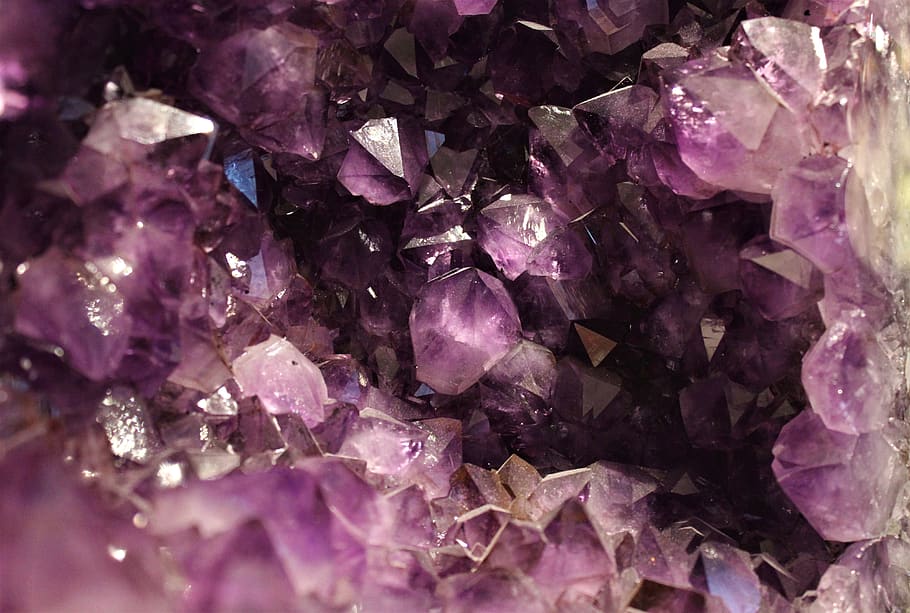 crystal, amethyst, gem, violet, stone, purple, pink, smooth, HD wallpaper