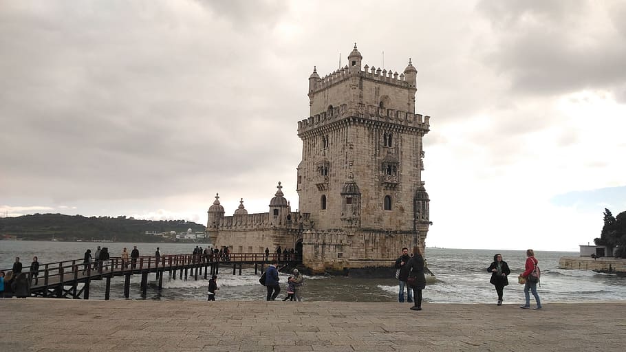 belém tower, lisbon, architecture, travel destinations, sky