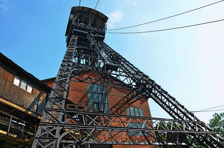 industry, the jindřich mining tower, mining of coal, coal mine, HD wallpaper