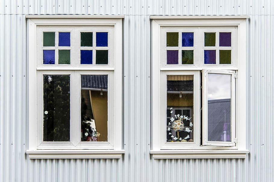Windows, Iceland, Old, Facade, White, building exterior, white color HD wallpaper