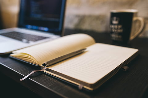 blogging, business, coffee, computer, copywriting, desk, laptop HD wallpaper