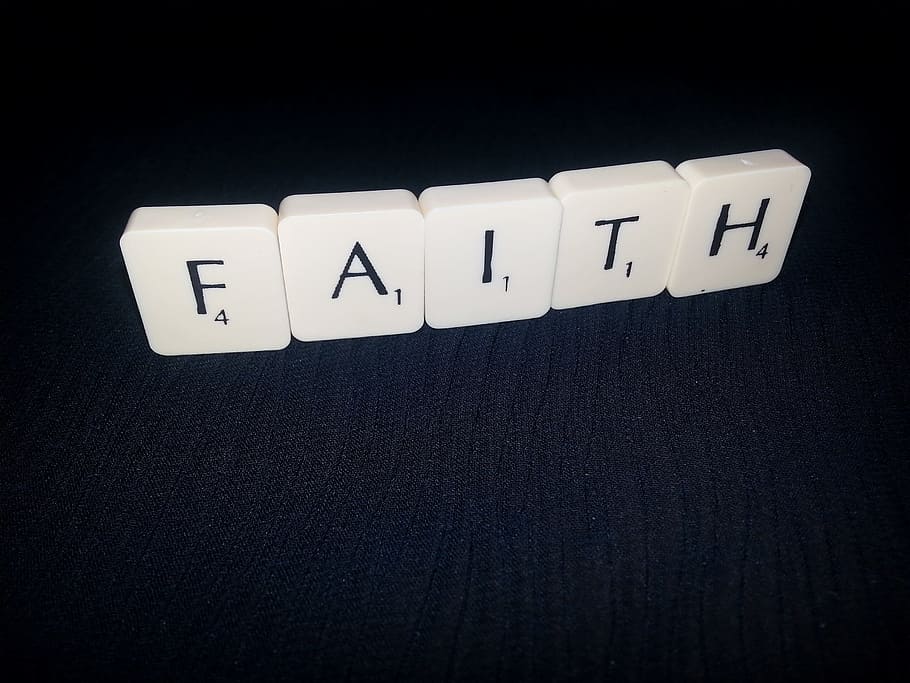 Faith scrabble pieces, god, religion, jesus, christian, hope