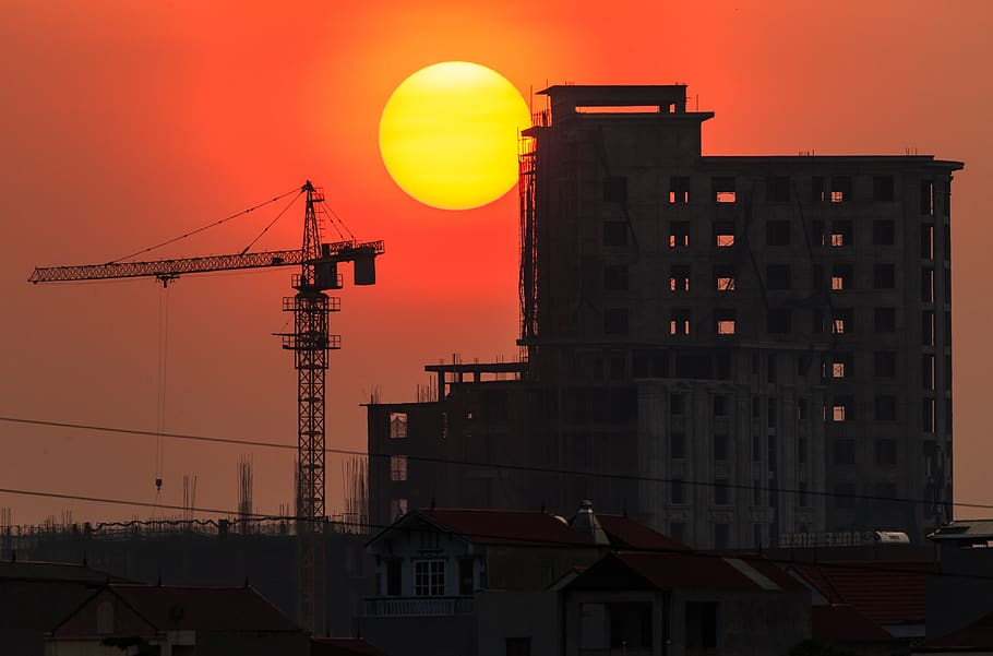 building, sun, window, sunset, architecture, built structure HD wallpaper