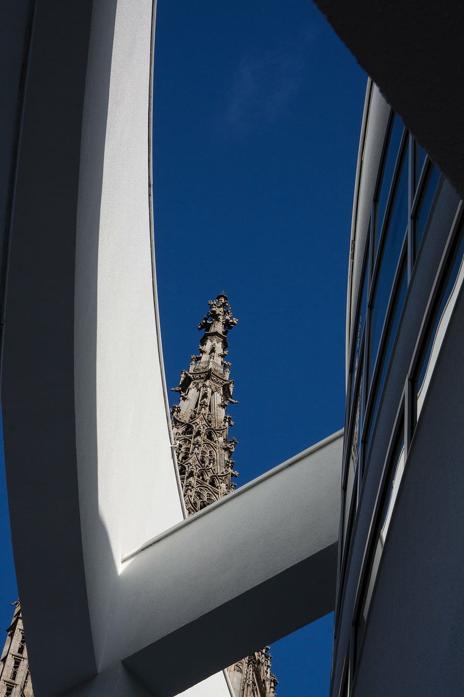 ulm, meier building, star architect, richard meier, sky, blue, HD wallpaper