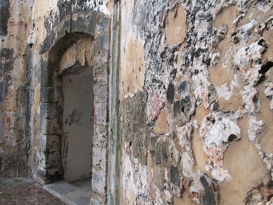 arch, archway, stone, brick, fort, old, architecture, damaged HD wallpaper