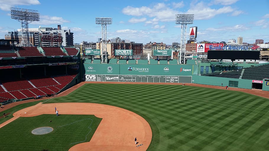 aerial view of baseball field, fenway park, boston, sport, architecture, HD wallpaper