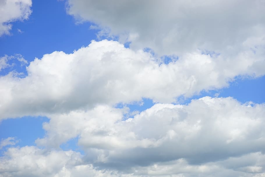 summer clouds, sky, white, blue, summer day, cloud - sky, backgrounds HD wallpaper