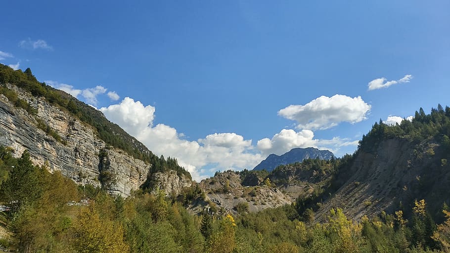 mountain, nature, landscape, sky, cloud - sky, plant, beauty in nature HD wallpaper