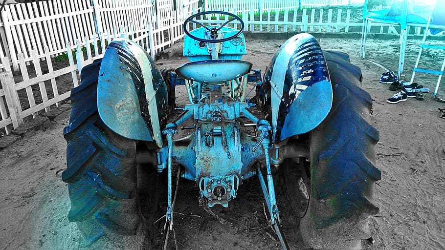 tractor, blue, nairobi, day, no people, water, nature, architecture HD wallpaper