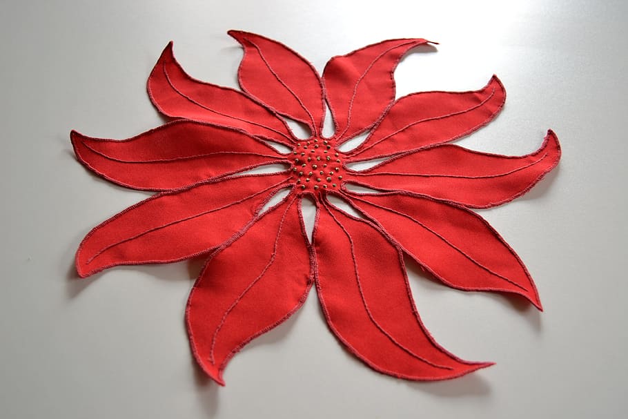 decoration, embroidery, red, studio shot, close-up, indoors HD wallpaper