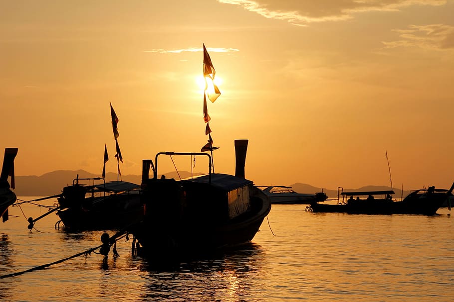 sailing boat, sunset, boot, sea, mallorca, mood, water, abendstimmung HD wallpaper