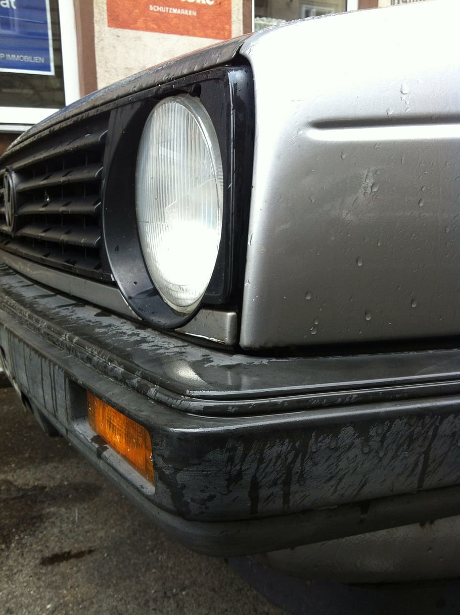 auto, spotlight, road, silver, vehicles, old, mode of transportation HD wallpaper