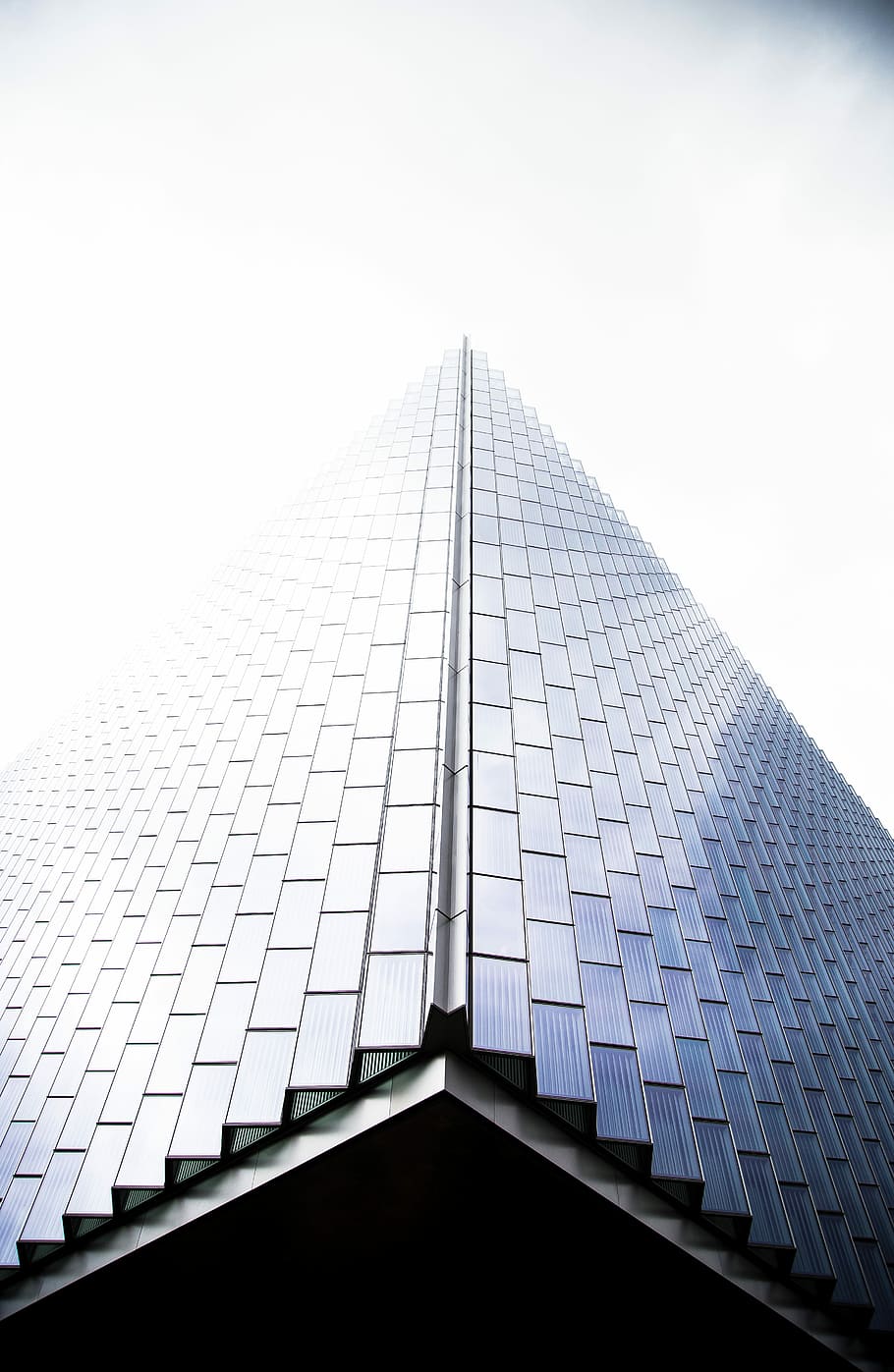 worm's eye view of high-rise building during daytime, low-angle photography of white architectural building during daytime, HD wallpaper