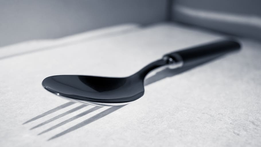 spoon, cutlery, fork, eat, metal, gastronomy, tableware, close HD wallpaper