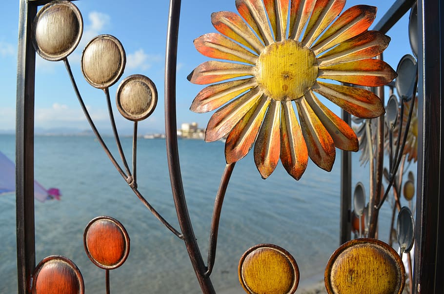 sea, art, beach, spring, decoration, flower, freshness, flowering plant HD wallpaper