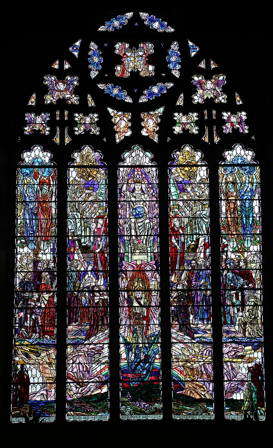 stained glass window, cathedral window, church, religious, holy