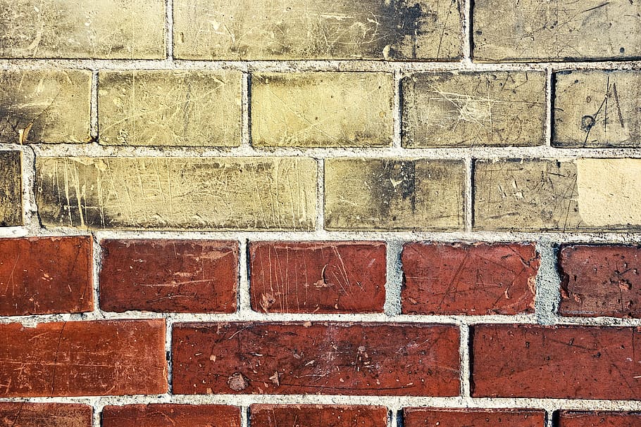 brick wall, yellow brick, red brick, masonry, brickwork, yellow brick wall HD wallpaper