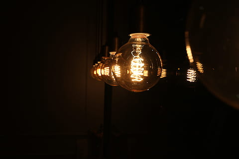 lighted light bulbs during nighttime, night-time, night view HD wallpaper