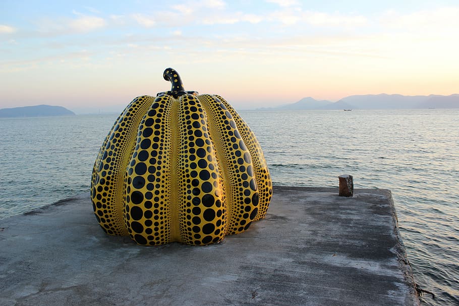 pumpkin, art, sculpture, island, attraction, landmark, culture, HD wallpaper