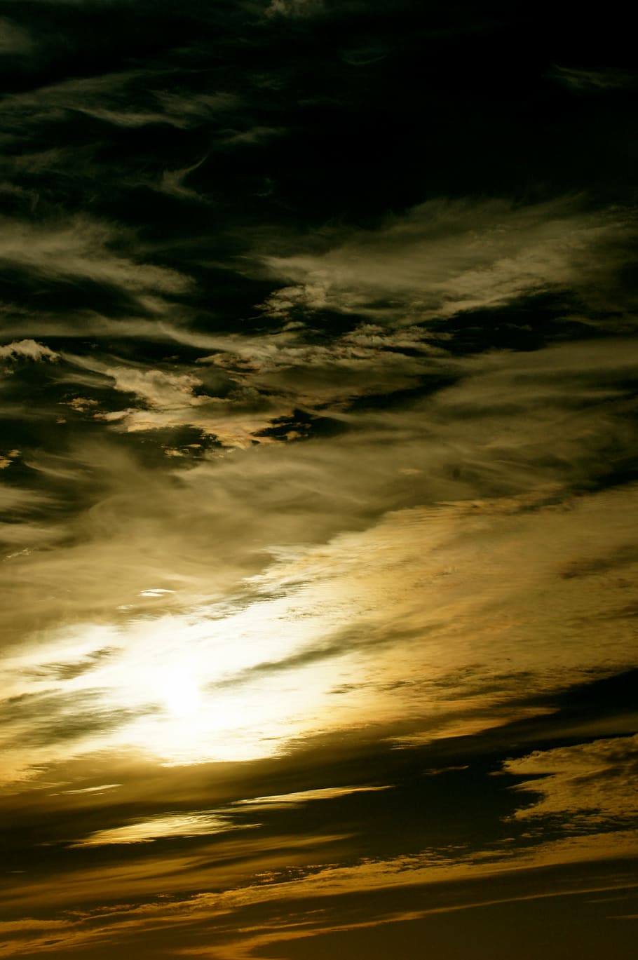 sky, clouds, sun, sunset, thunderstorm, dark, twilight, sunrise HD wallpaper