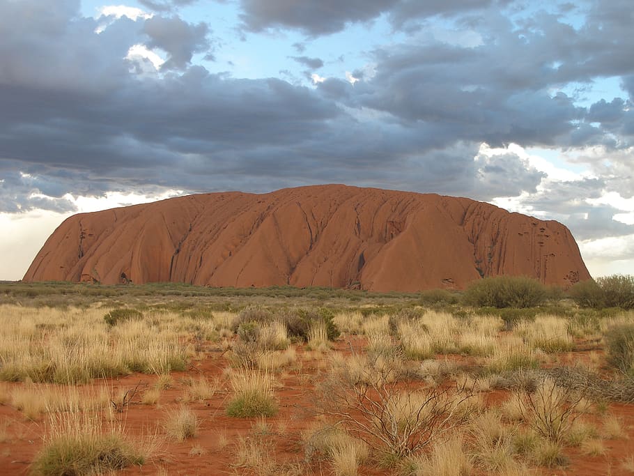 uluru, ayers rock, australia, outback, australian outback, sunset, HD wallpaper