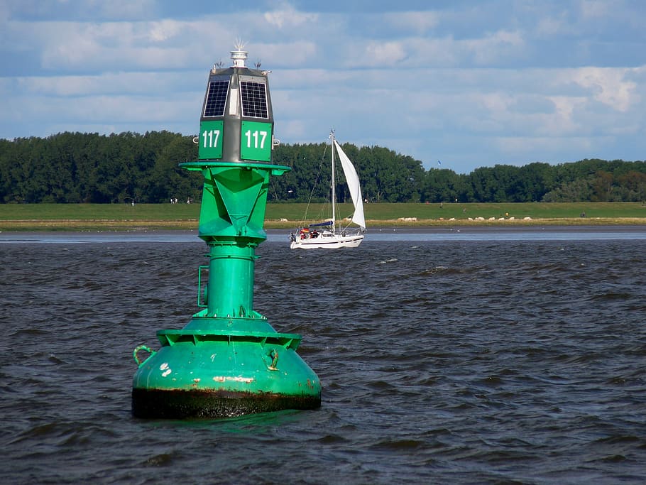 Elbe, Seafaring, Daymark, Lighthouse, beacon, ton, maritime HD wallpaper