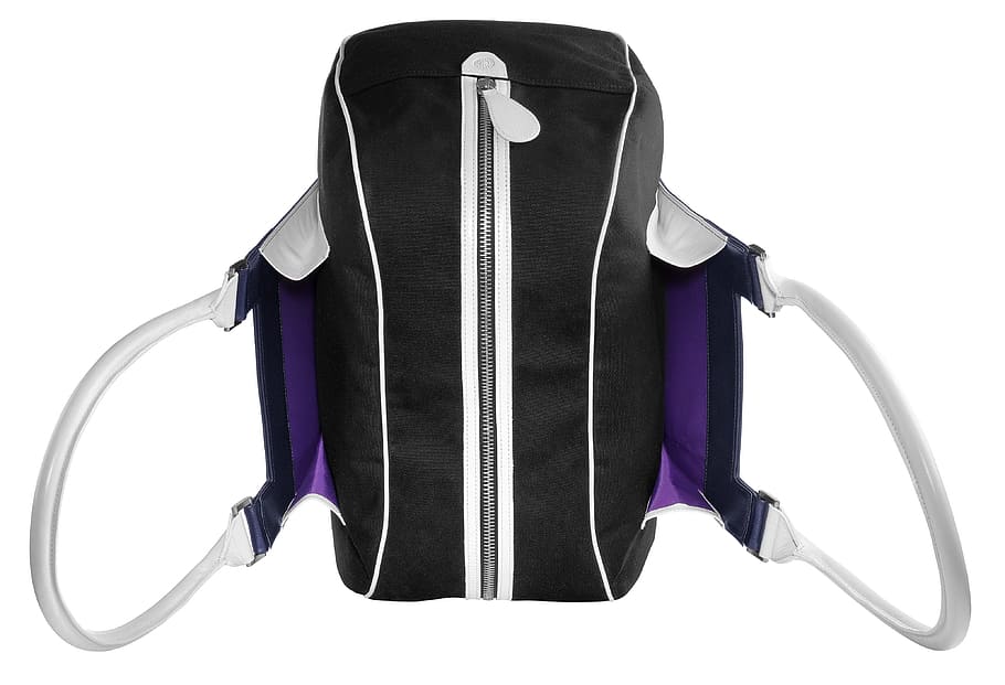 Bag, Leather, Fabric, Black, White, white background, cut out HD wallpaper