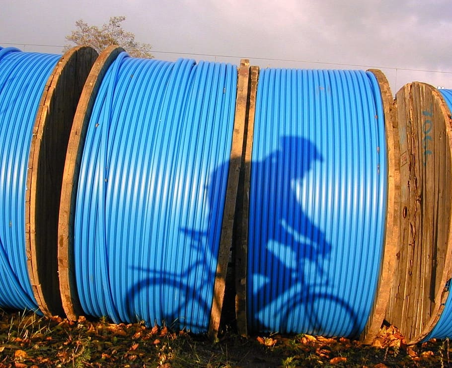 Cables, Coil, Shadow, Biker, Cloud, blue, no people, day, outdoors HD wallpaper