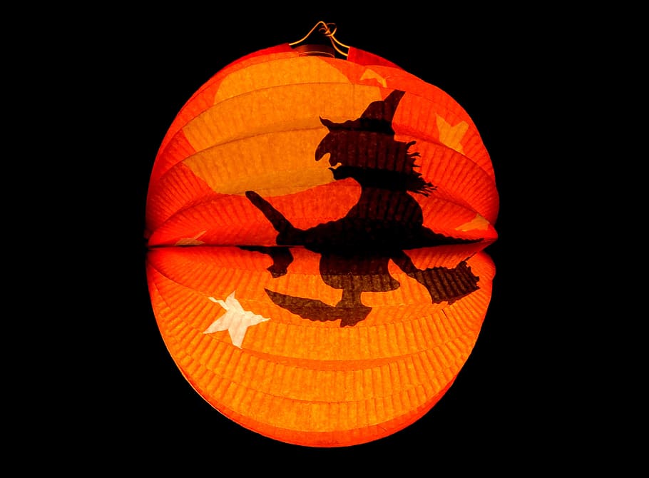 Lantern, Halloween, Witch, autumn, the witch, orange, saint martin, HD wallpaper
