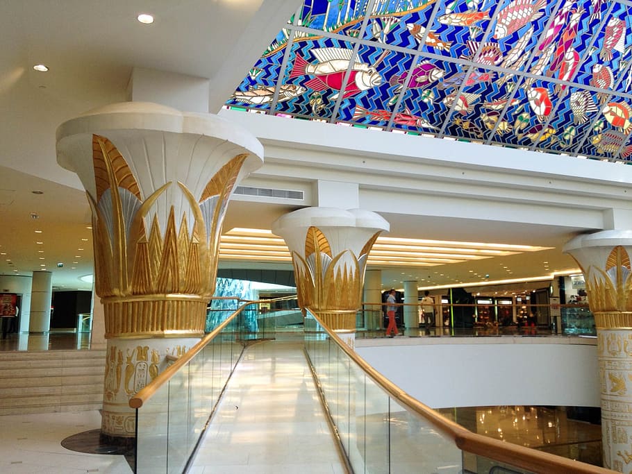 dubai, wafi mall, shopping, luxury, purchasing, department stores, HD wallpaper