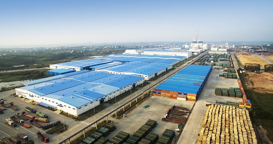 aerial photography of warehouse during daytime, Port, Containers HD wallpaper