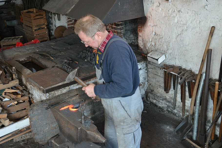 mecklenburg, blacksmith, craft, iron, metal, embers, glow, hot HD wallpaper