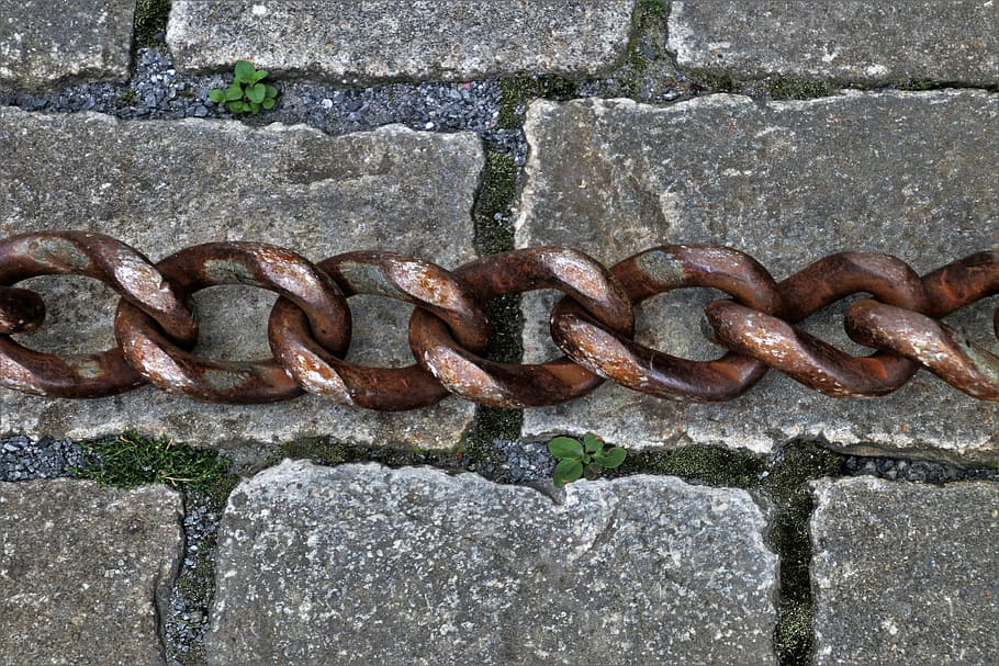 walkway, stone, metal, rust, chain, rusty, model, the stones HD wallpaper