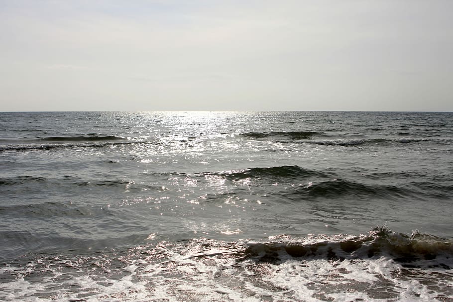 Sea, Wave, Water, Beach, Surf, blue, mirroring, by the sea HD wallpaper