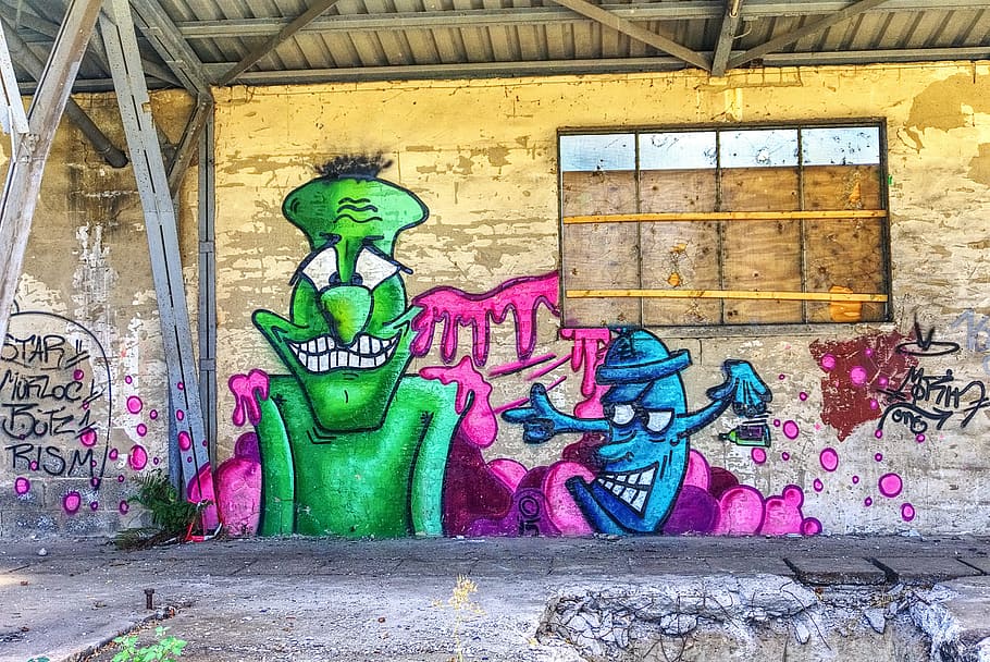 graffiti, wall, art, creativity, facade paint, sprayer, colorful HD wallpaper