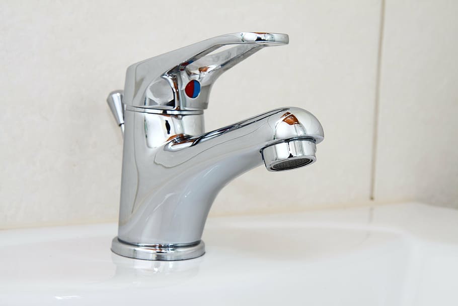 stainless steel faucet, bathroom, chrome, clean, home, metal