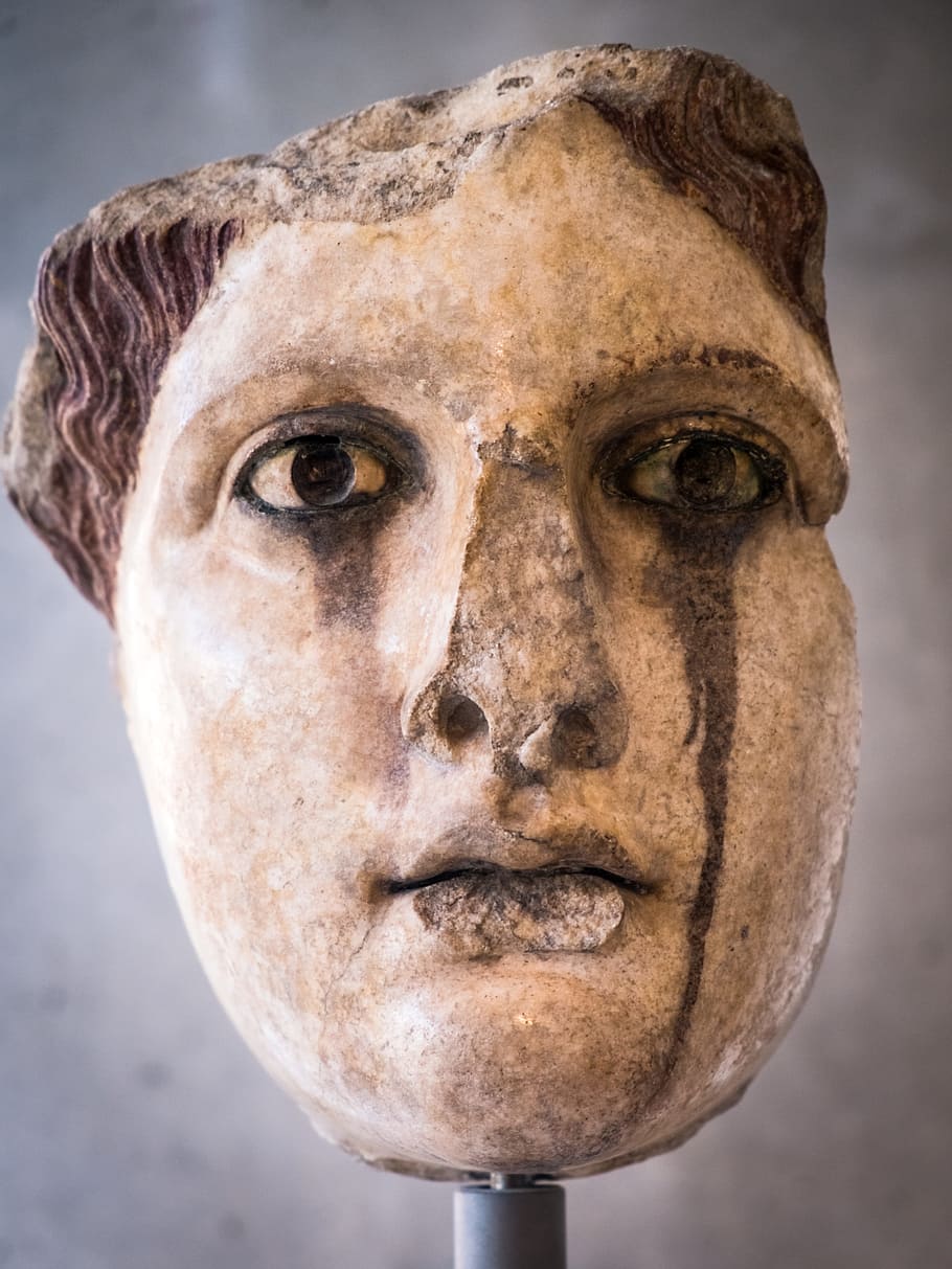 bust, ancient, museum, art, greece, ancient olympia, statue, HD wallpaper