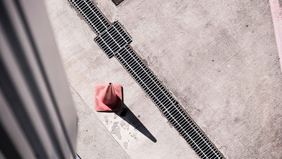 pylon, concrete, drain, street, one person, low section, high angle view HD wallpaper