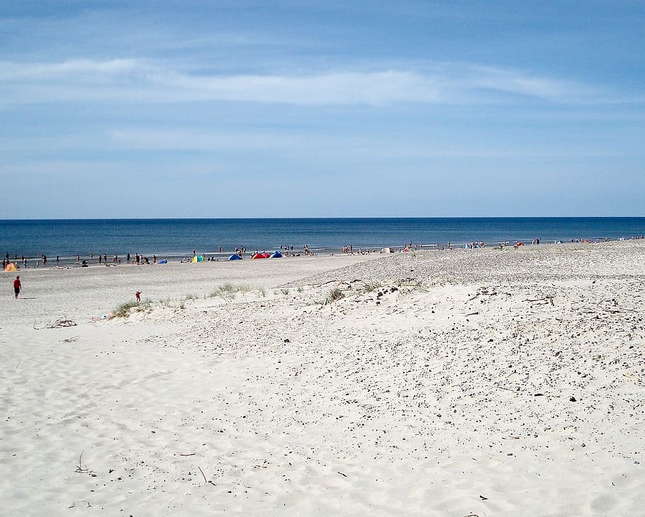 beach, denmark, danish beach, baths, sol, summer, tourists HD wallpaper