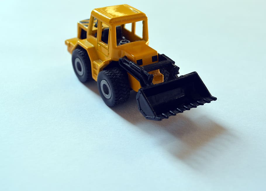backhoe, backhoe loader, toy, miniature, figurine, small cars HD wallpaper