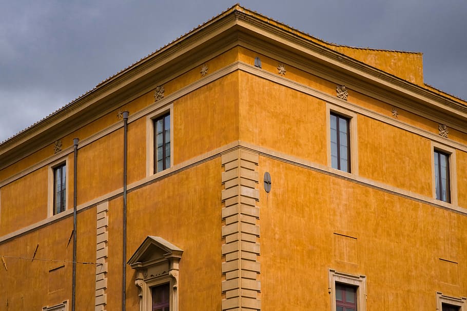 building, facade, architecture, roman, italian, ancient, colorful HD wallpaper