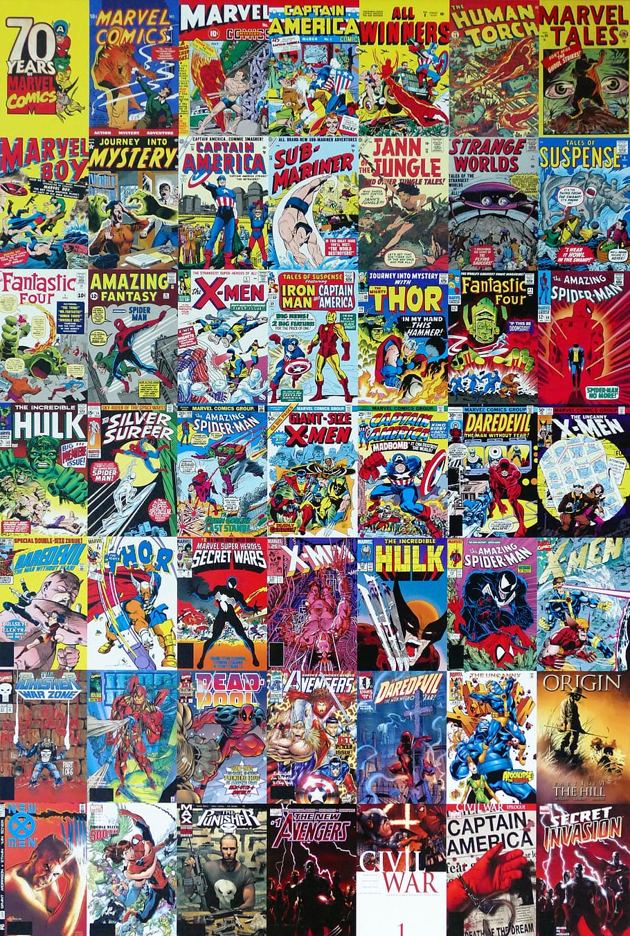 HD wallpaper: assorted-title comic cover books, marvel, comics, cartoon,  entertainment | Wallpaper Flare