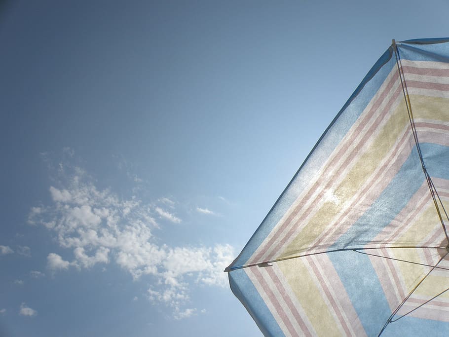 umbrella, parasol, sky, background, heaven, clouds, cloud - sky HD wallpaper