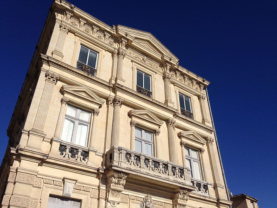 montpellier, building, architecture, low angle view, building exterior HD wallpaper