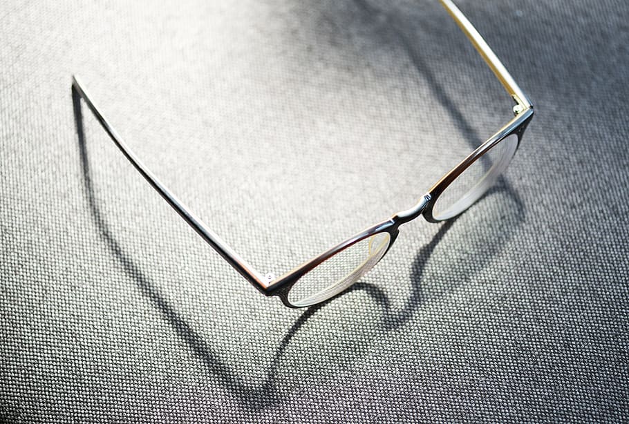 black plastic-framed eyeglass, wear, accessory, aerial, analysis, HD wallpaper